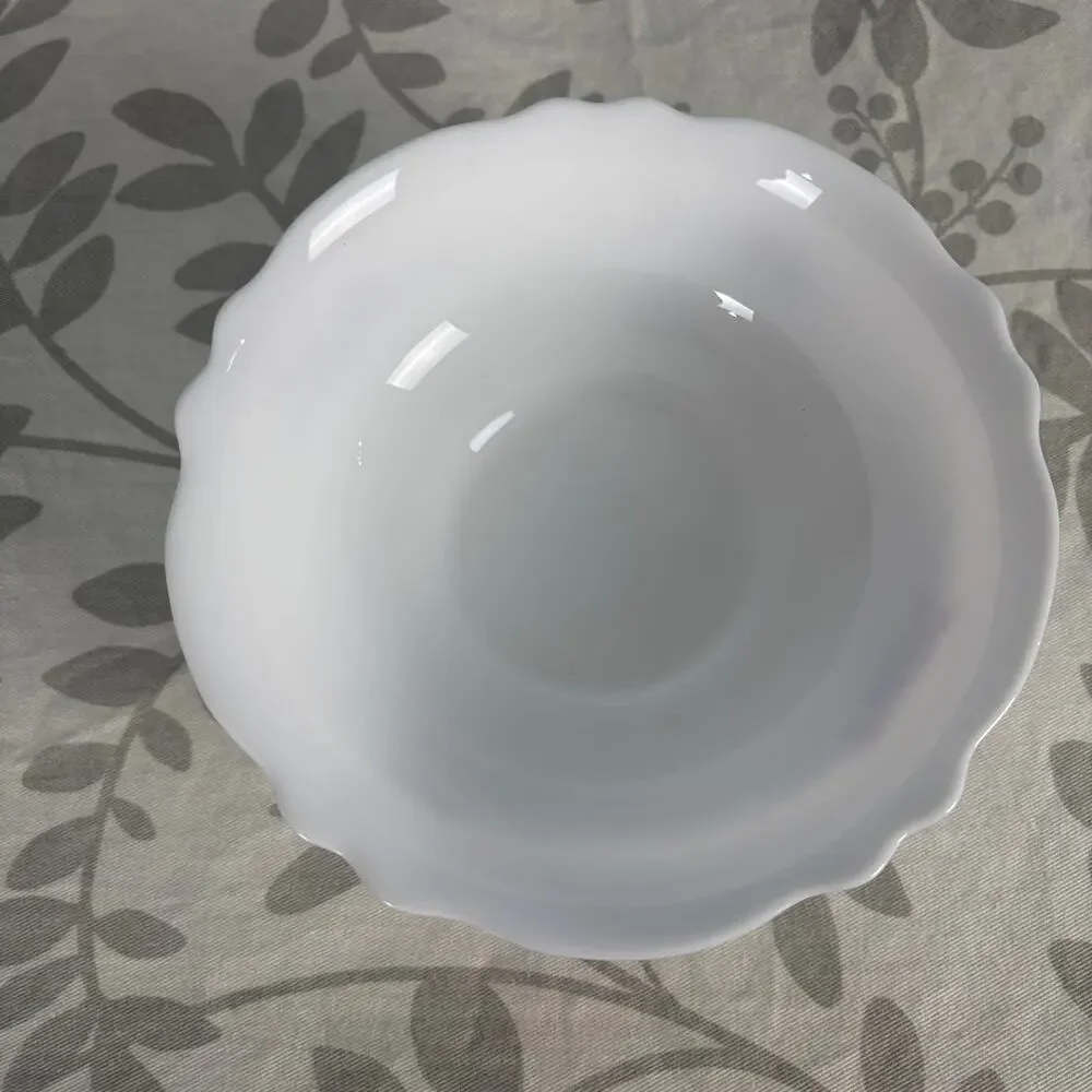 Vintage Arcopal Florentine Bowls Set of 3 Pink Floral French Opal Glass 6¼
